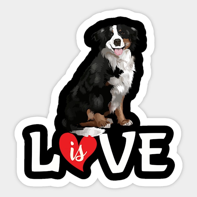 Love is cute bernese mountain Sticker by LaurieAndrew